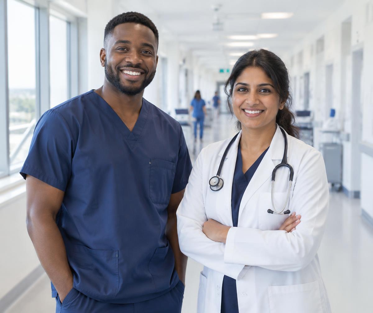 Doctor and nurse in a healthcare setting